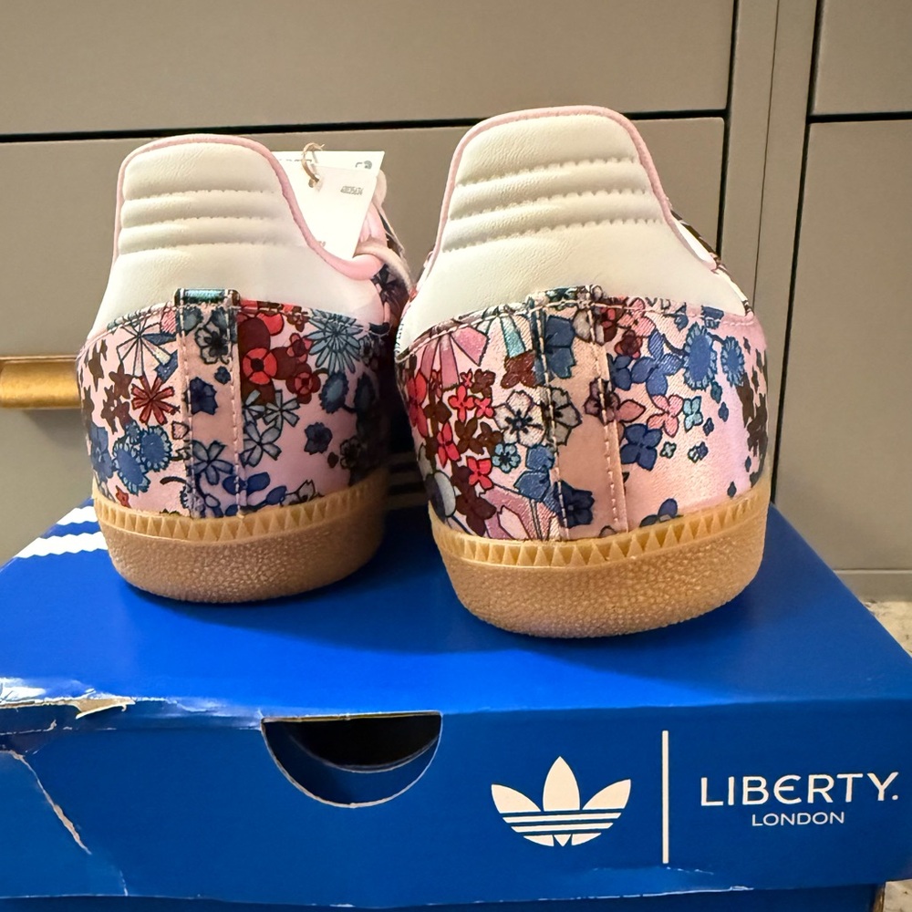 🆕 Adidas × Liberty London Limited Edition Samba OG J Flora — Blue Size 8 - Picture 8 of 9